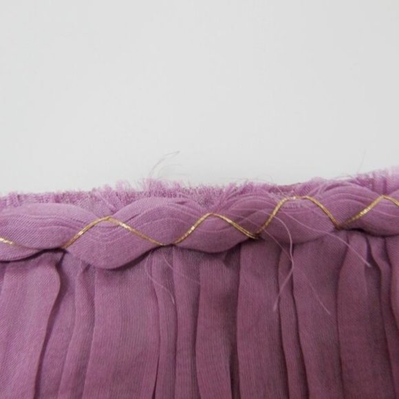 NEW ALBERTA FERRETTI Blouse 8 SILK Purple LETTUCE TOP BRAIDED SPAGHETTI STRAPS - Picture 6 of 9